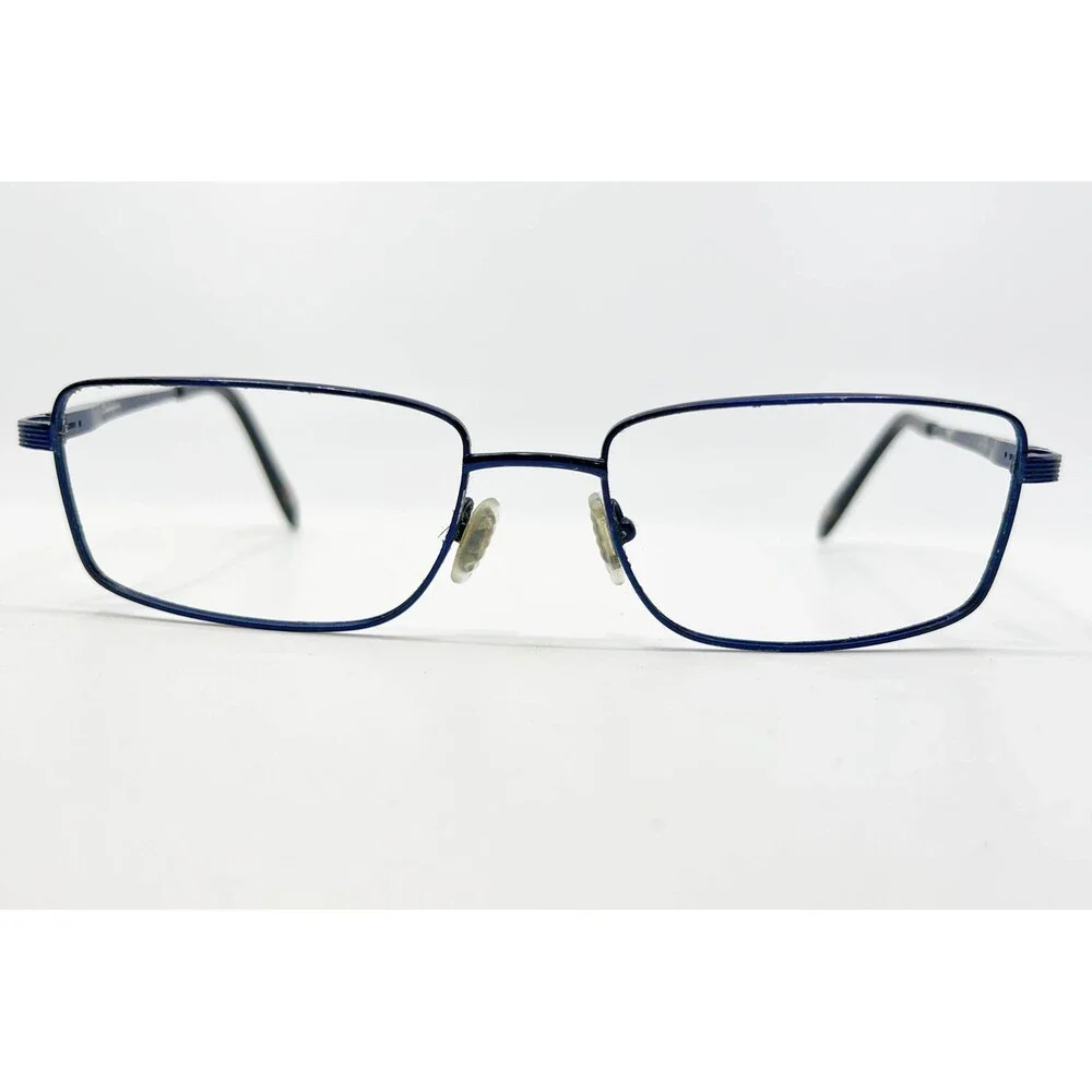 Champion Elite Eyeglasses Mens Blue Rectangular Metal Frames 52-18-140